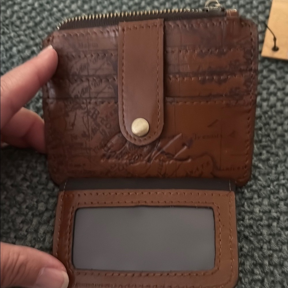 Patricia Nash Brown Leather Floral Card Holder - Picture 3 of 8